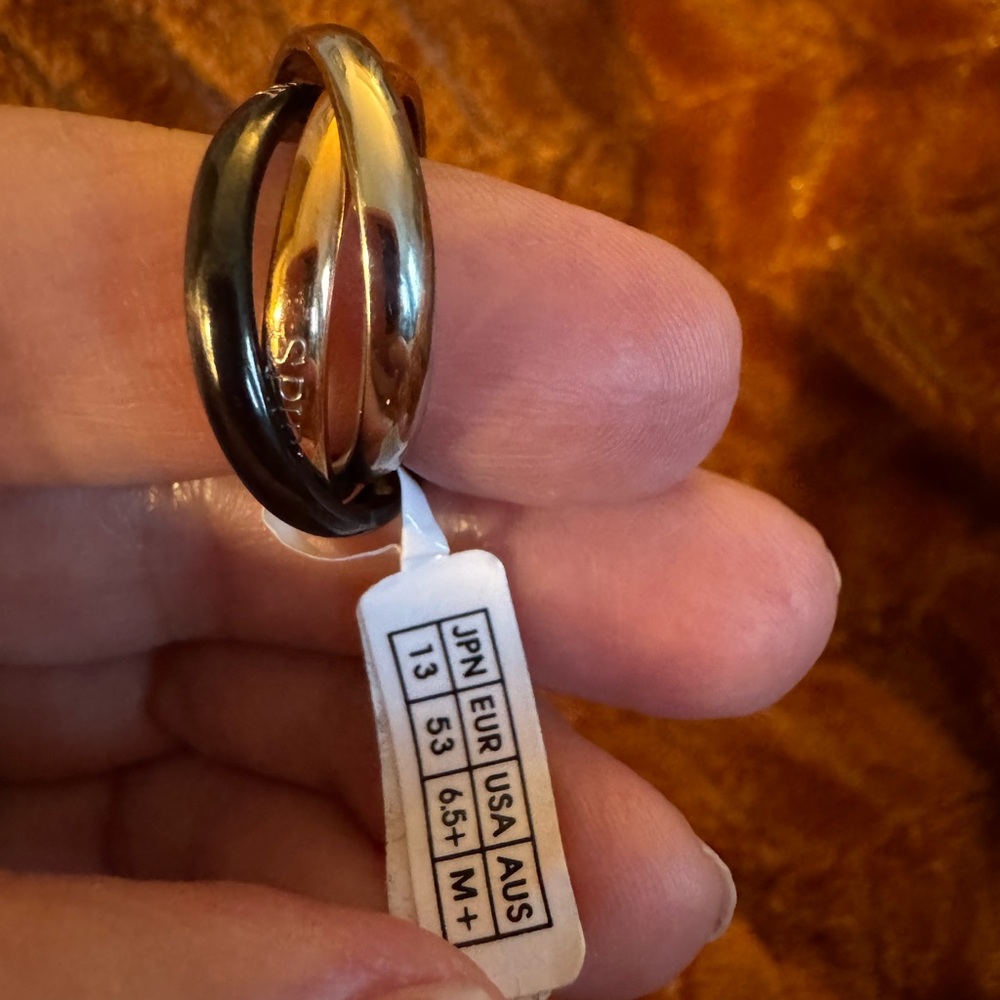 NWT Inori Stainless Steel Tri Colored Black Women's Ring - Body, Mind, Spirit - Picture 5 of 5
